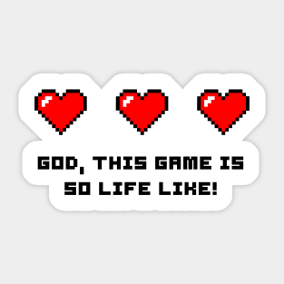 Gaming Funny Pixel Art Sticker